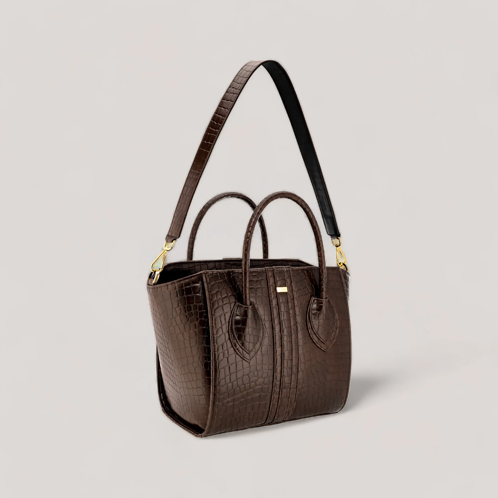 1.4 - Midi Tote Bag - Mokka Croco