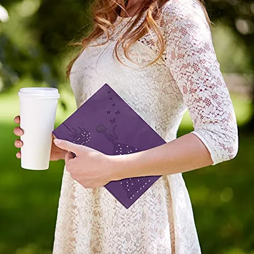 2 Pack of A5 Leather Journal, A5 Planner Lined Journal Leather Notebook Princess Butterfly Journal Writing Journals for Girls Women,Purple Journal   Pink Journal