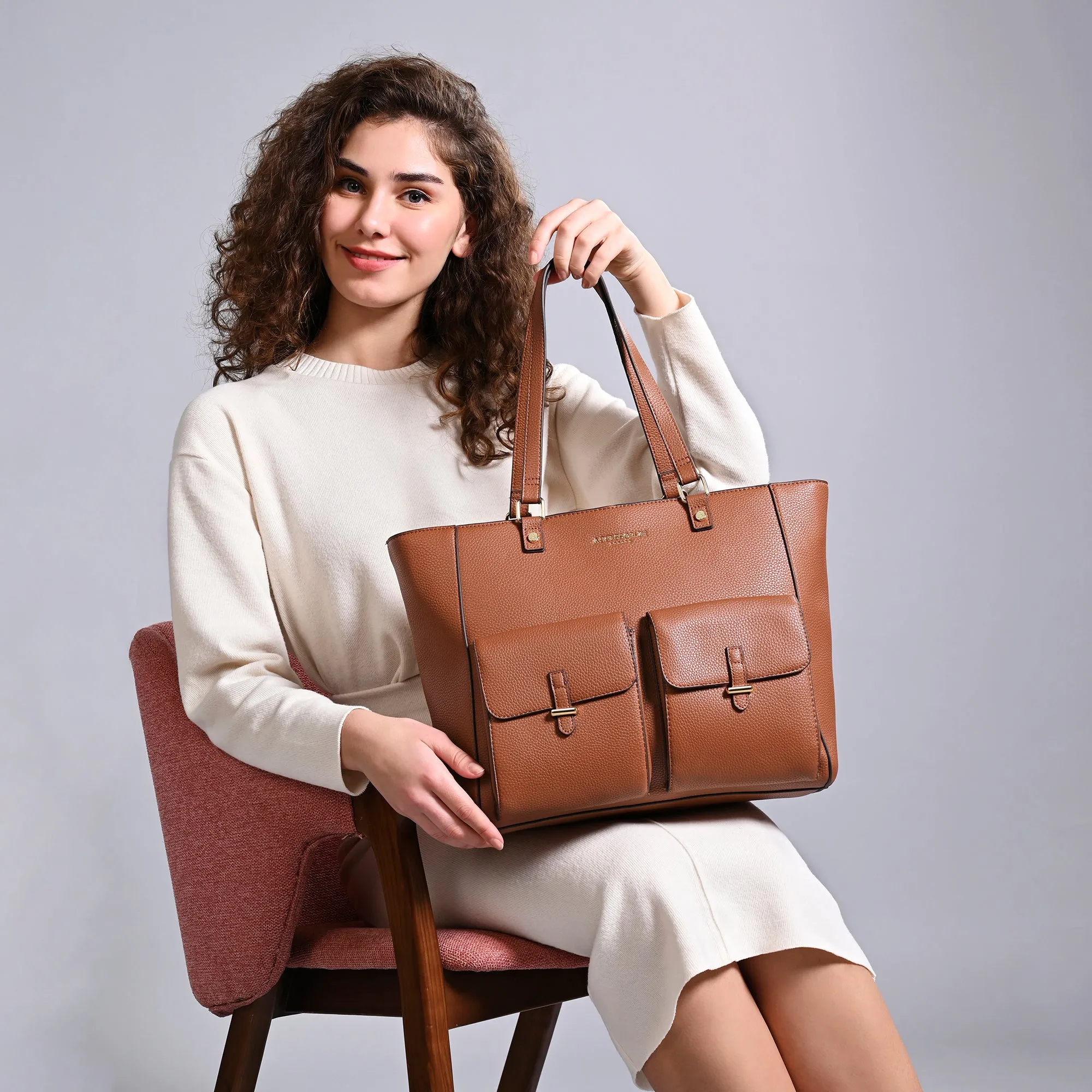 Accessorize London Women's Tan Dana Tote Bag