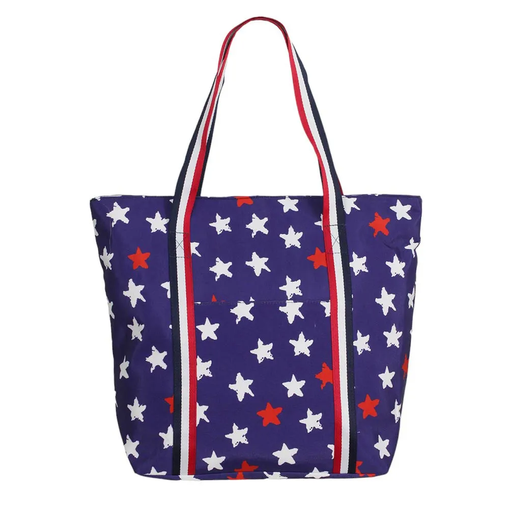 American USA Flag Star Print Tote Bag