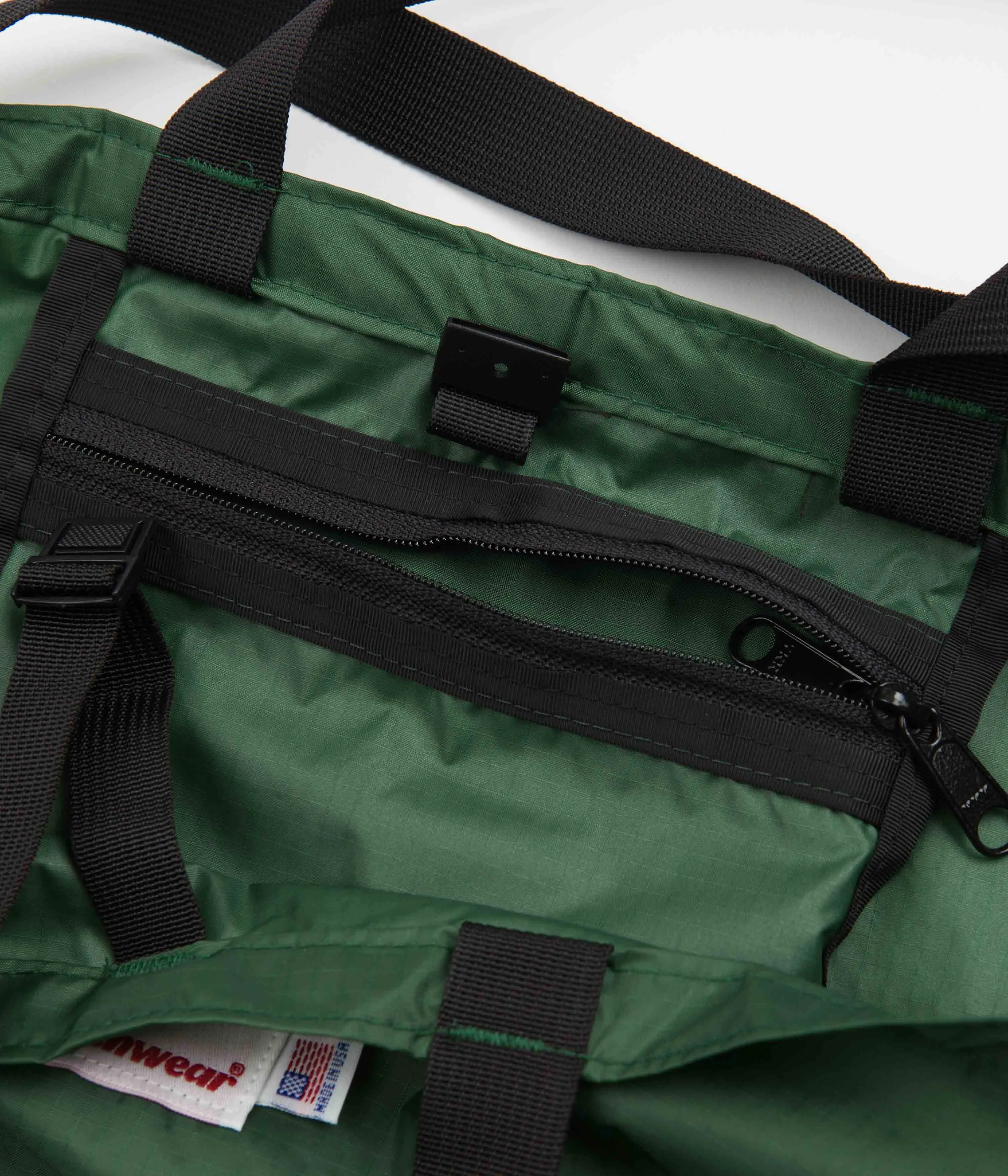 Battenwear Packable Tote Bag - Forest Green / Black