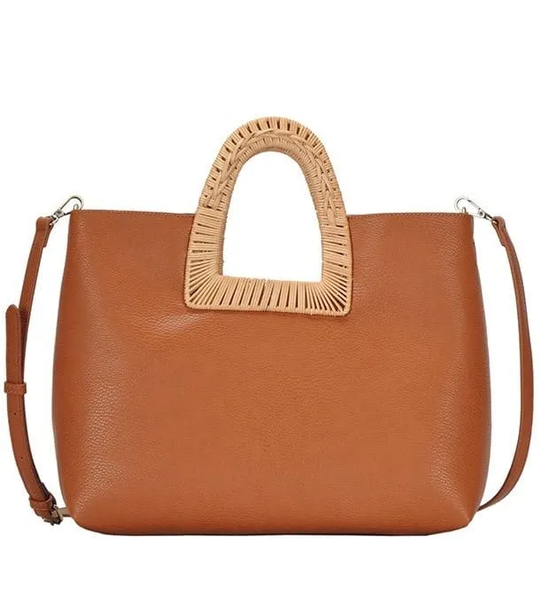 BGA3078 Wicker/Rattan Handle 2-in-1 Tote