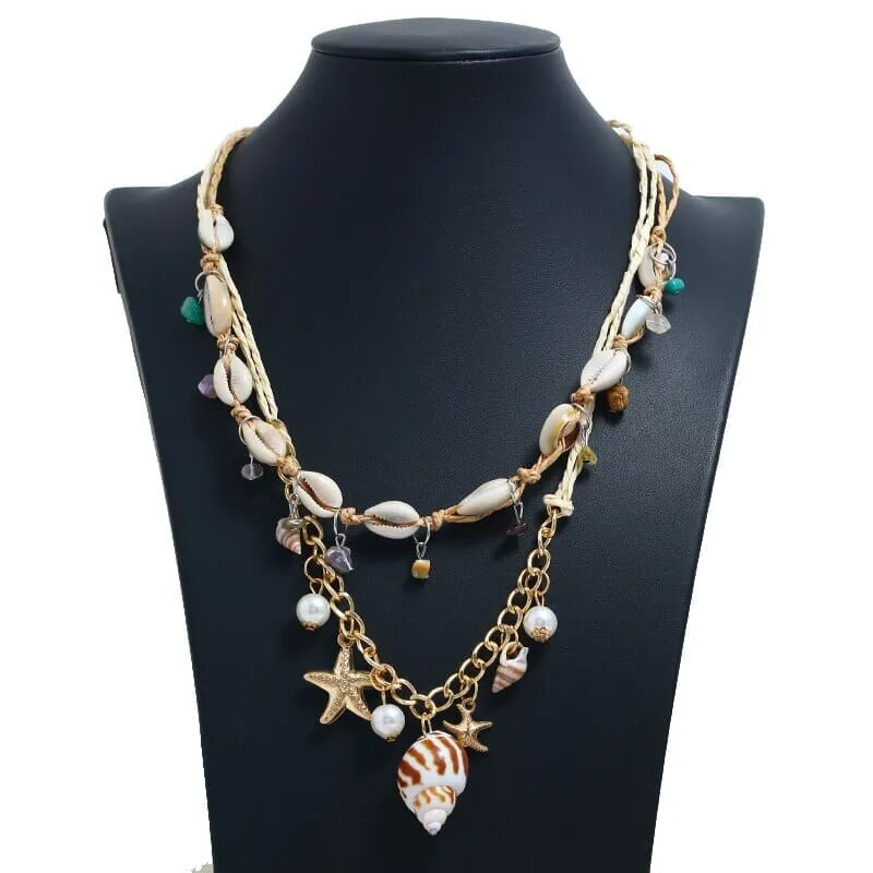 Bohemian Puka Seashells Beach Necklace