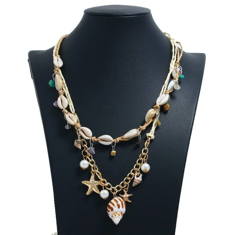 Bohemian Puka Seashells Beach Necklace