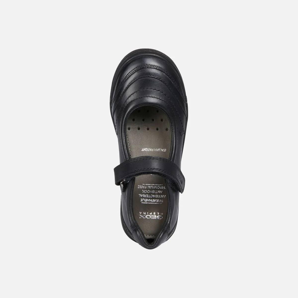 Girls Geox School Shoes Black Strap Hadriel Sale