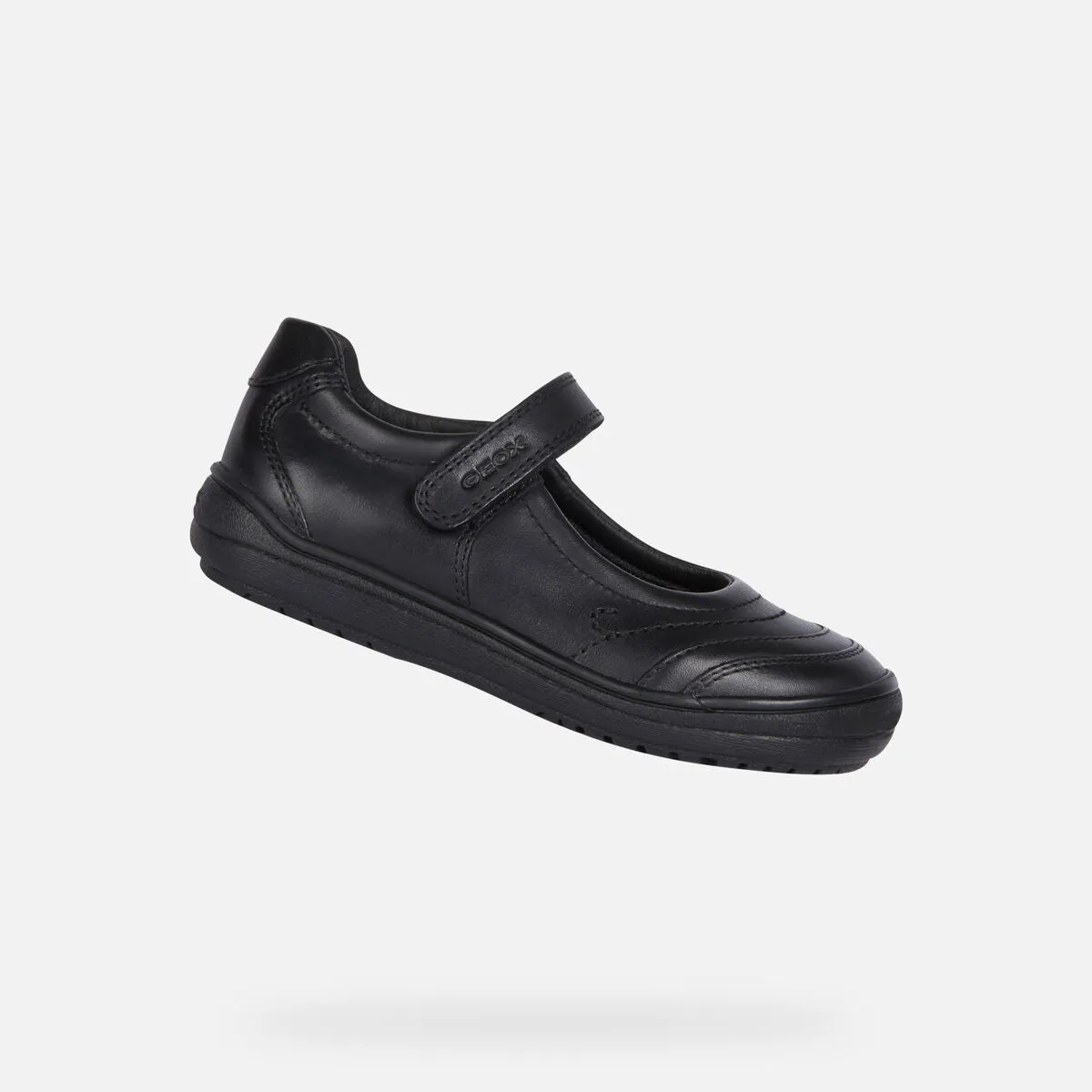 Girls Geox School Shoes Black Strap Hadriel Sale