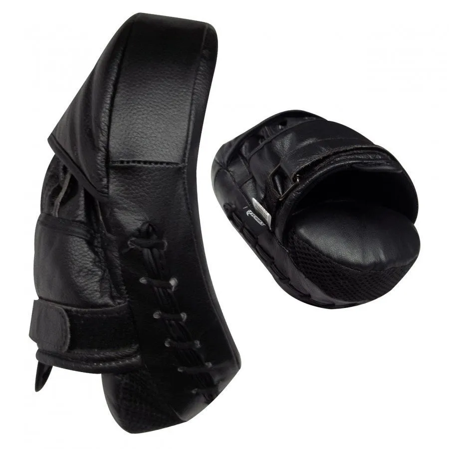 Leather curved focus mits (pair)