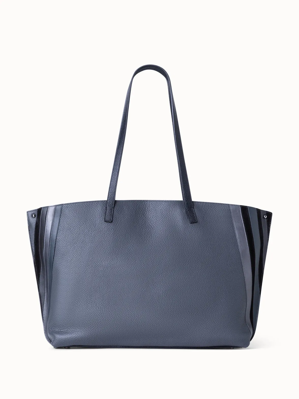 Medium Ai Schultertasche aus Leder mit Zick-Zack-Trapez Patchwork