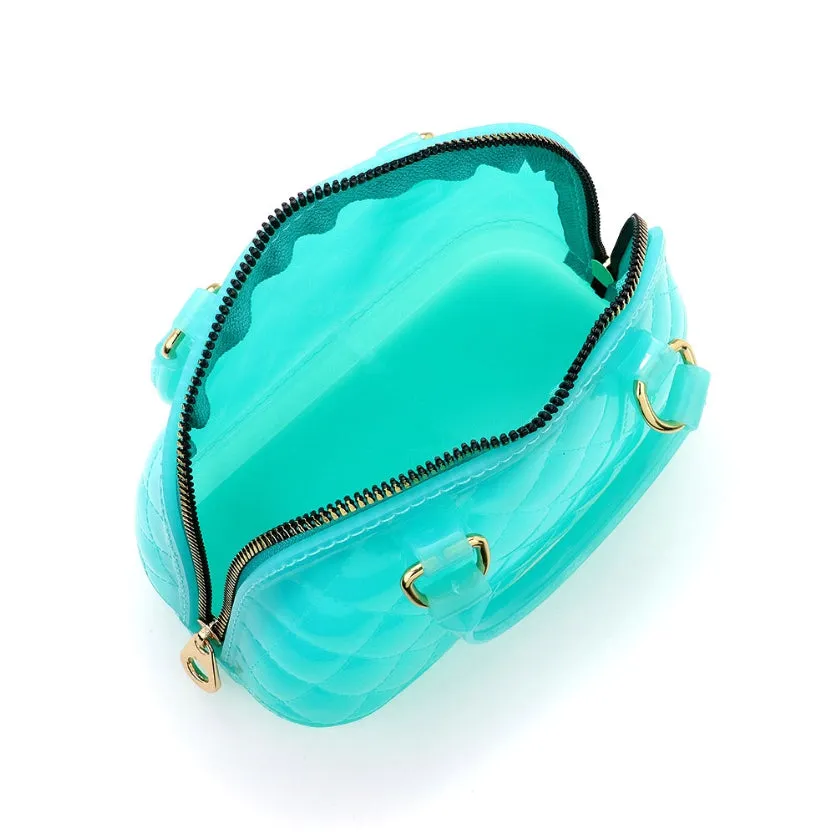 Quilted jelly crossbody bag - teal