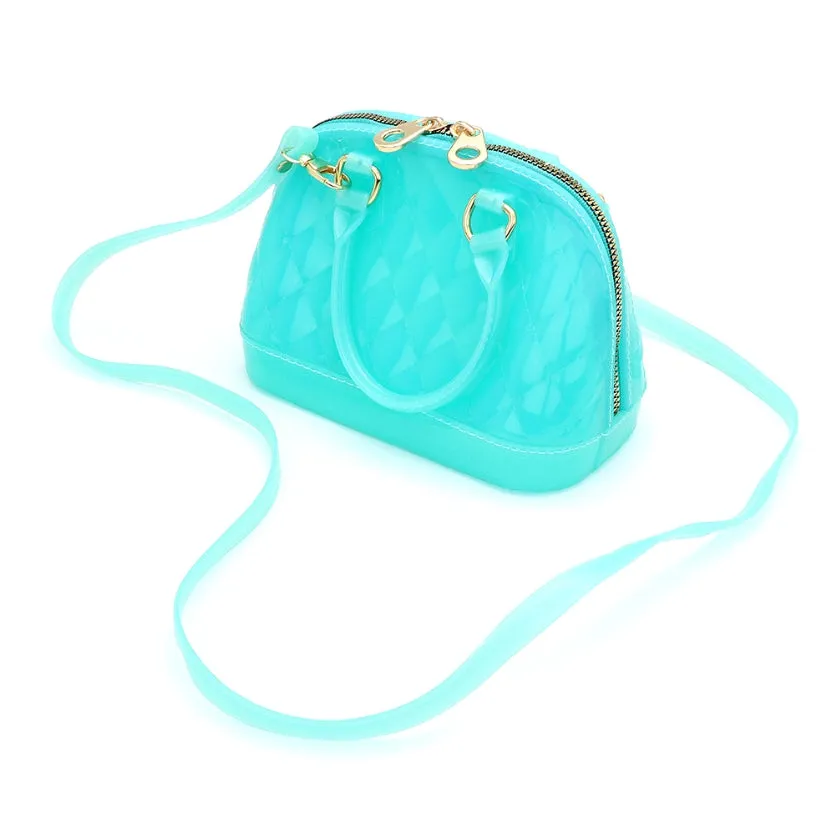 Quilted jelly crossbody bag - teal