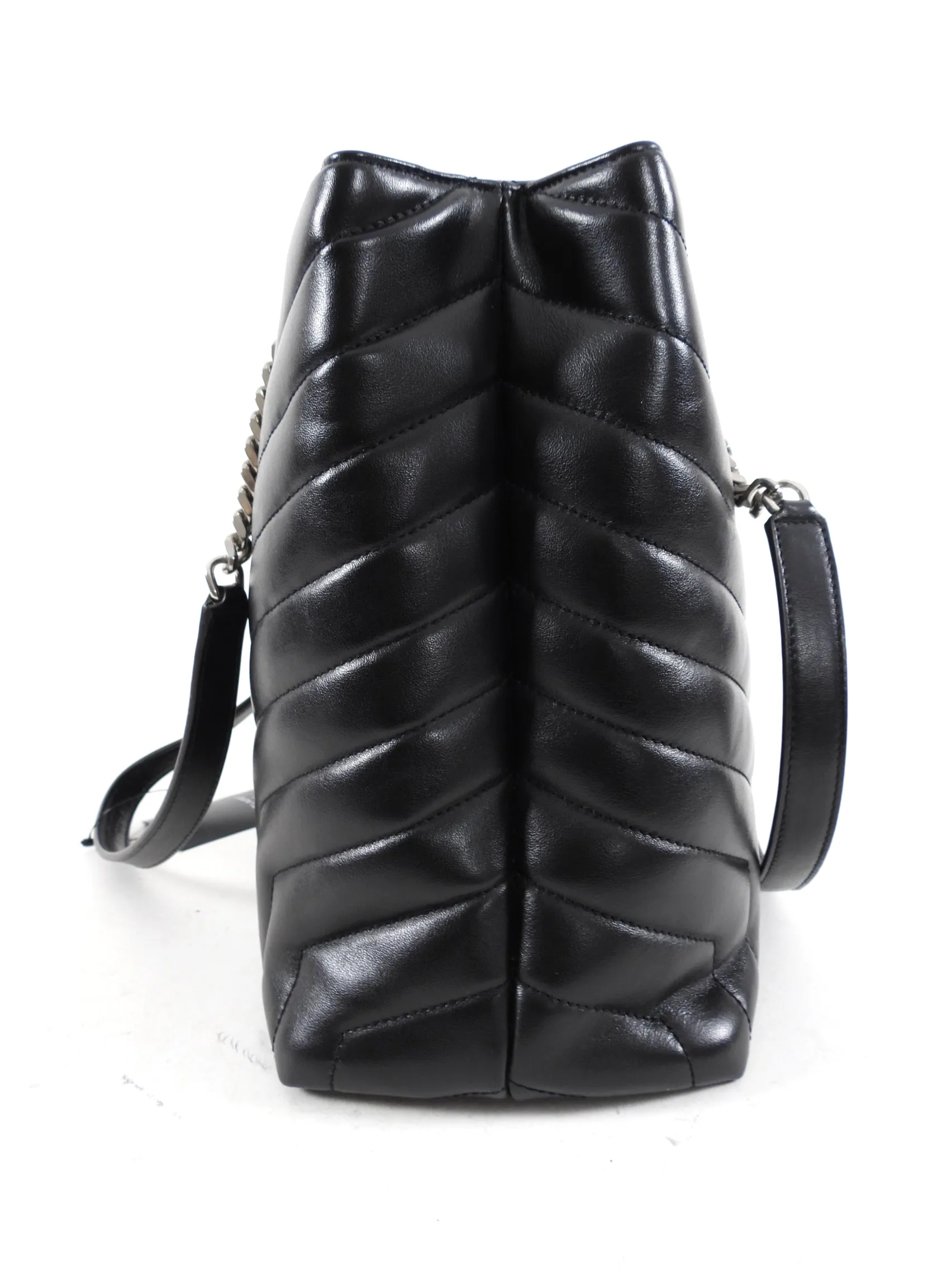 Quilted Saint Laurent Lou Lou Black Shoulder Tote Bag