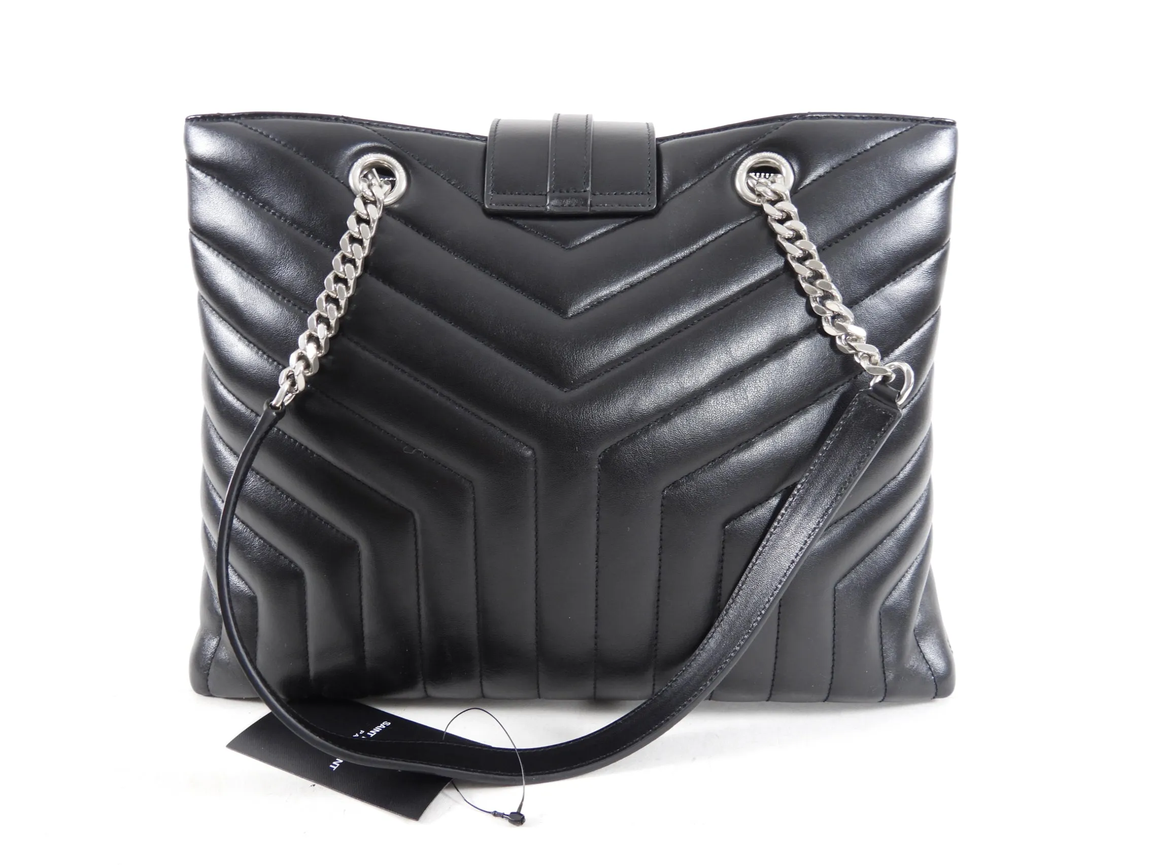 Quilted Saint Laurent Lou Lou Black Shoulder Tote Bag