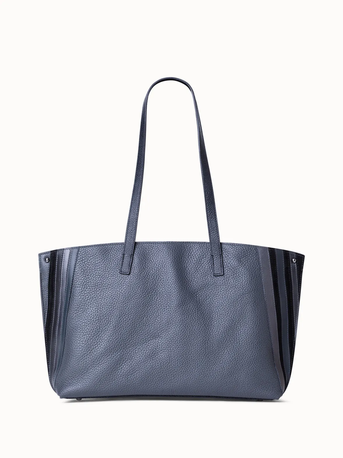 Small Ai Schultertasche aus Leder mit Zick-Zack-Trapez Patchwork