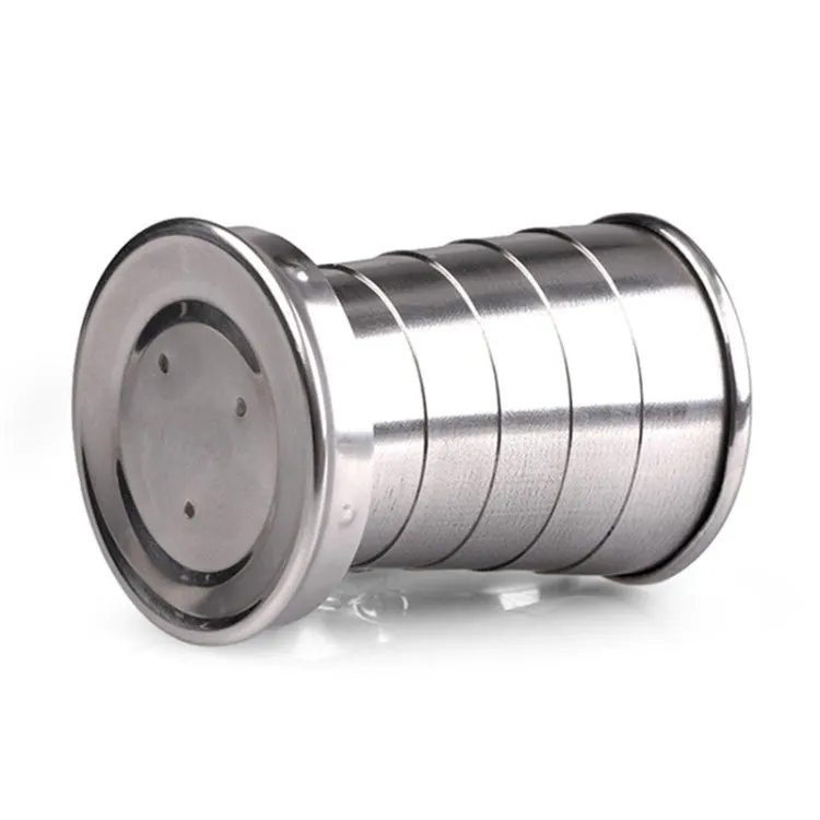 Stainless Steel Camping Folding Cup Traveling Outdoor Camping Hiking Mug Portable Collapsible Cup L 250ML