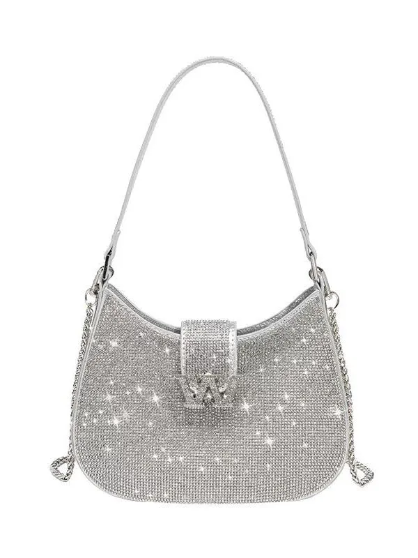 Women's Rhinestone Saddle Shoulder Bag